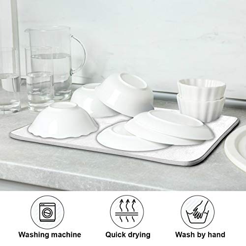 Attx White Marble Dish Drying Mat For Kitchen, Easy Clean Dishwasher Safe Heat Resistant Eco-Friendly Countertop Mat, Christmas Decor 18 X 24 Inches #TOP6