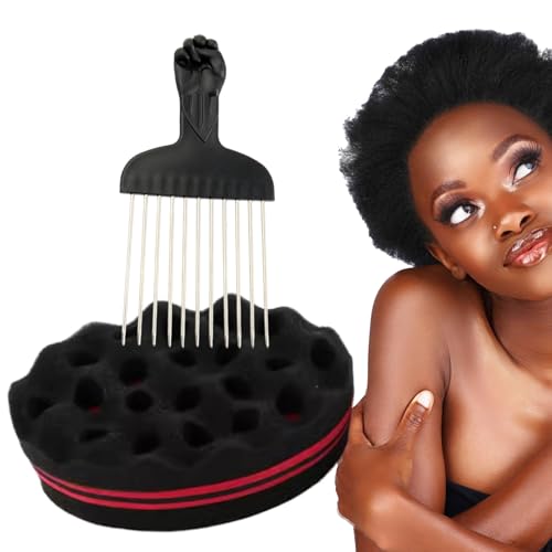 Baabeash Esponja para el cabello, cepillo de esponja con agujeros grandes para el cabello, herramienta de definición de Dreadlocks y para peinados voluminosos, para salón, hogar, uso doméstico, estilo