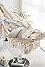RISEON Handmade Boho Large Brazilian Macrame Fringe 2 Person Double Deluxe Hammock Swing Net Chair for Beach, Yard, Bedroom, Patio, Porch, Indoor, Outdoor, Wedding Decor 95