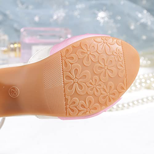 Girls Mary Jane Princess Dress Shoes Stain Pearl Bowknot Back Strap Sandals High Heel Wedding Birthday Party Shoes4