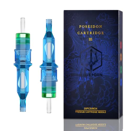 Image of POSEIDON Tattoo Cartridge Needles 20PCS #10 1015RM Round Magnum | 316 stainless steel, EO gas sterilized, anti-backflow membrane, curved magnum for shading, fits all rotary machines