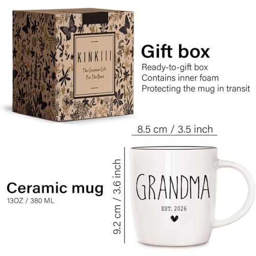 Promoted To Grandparents 2026 Mug Set, Grandma And Grandpa 2026 Ceramic Mugs, Pregnancy Announcement for Grandparent Mug Set, Grandma And Grandpa Announcement Gifts 13Oz - Image 3