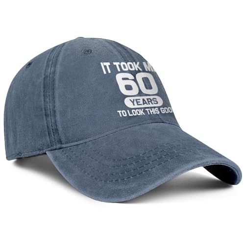 Image of 60th Birthday Gifts for Men Women 60 Year Old Gifts Decorations Took Me 60 Years to Look This Good Washed Cotton Hat