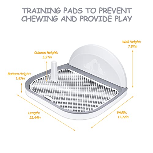 Eaersan Dog Potty For Indoor Or Porch,Dog Toilet Tray With Wall,Reusable Puppy Pee Potty Training Tray With Removable Grille And Anti-Slip Mats,Portable Dog Litter Box For Small/Medium Dogs（White） #TOP2