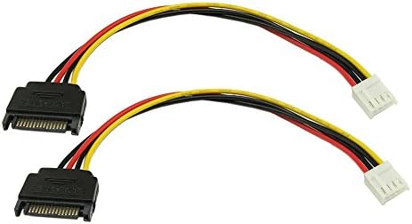 zdyCGTime 8-Inch 4 Pin Floppy Drive to 15 Pin SATA Male Power Cable.(2Pack)