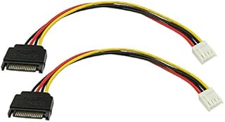 zdyCGTime 8-Inch 4 Pin Floppy Drive to 15 Pin SATA Male Power Cable.(2Pack)