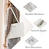 AfitLulu Large Tote Bag Ladies Handbags with Zipper and Bow Decoration, Waterproof Faux Leather Shoulder Handbag for Women, Womens Totes for Shopping, Traveling, Dating (White) #4