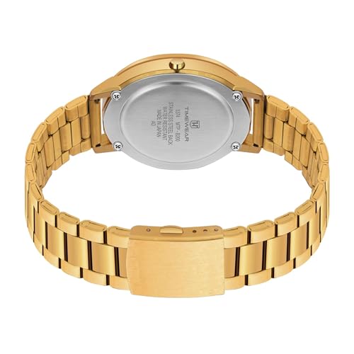Image of TIMEWEAR Vintage Analog Digital, Dualtime, Automatic Calendar (Day, Date, Month) Alarm, Stopwatch, Stainless Steel Chain Watch for Men
