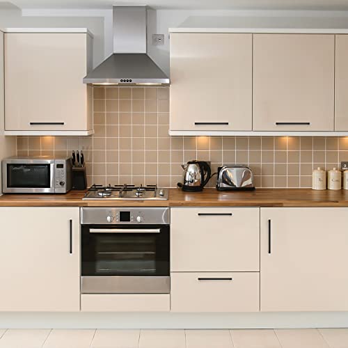 Image of Ravinte 3 Pack 8-4 /5 Inch Kitchen Square Cabinet Handles Matte Black Cabinet Pulls Black Drawer Pulls Kitchen Cabinet Hardware Kitchen Handles