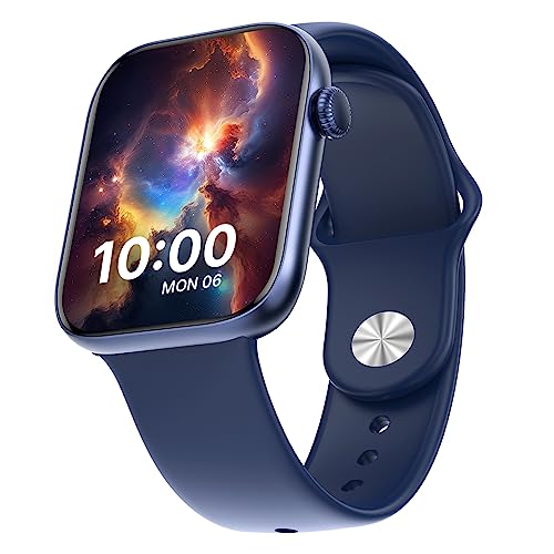 CrossBeats Stellr Newly launched Large 2.01″ AMOLED Display 1000 NITS BT Calling Luxury High Resolution Smart Watch for Men Women |Health Tracking| Fast Charge 7days Battery| AI Voice Assistant -Blue