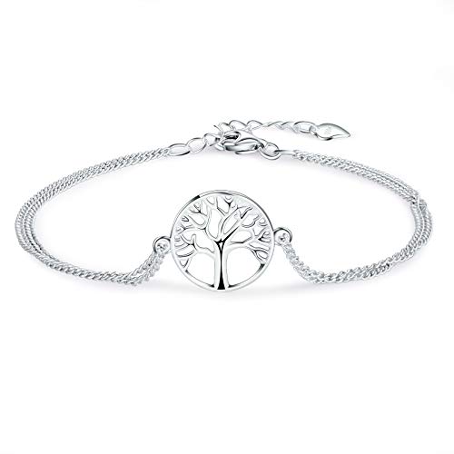 AmDxD Bracelets Argent Femme 925 Bracelet Arbre de la Vie Cadeau de Noel Maman 17.5CM Cover