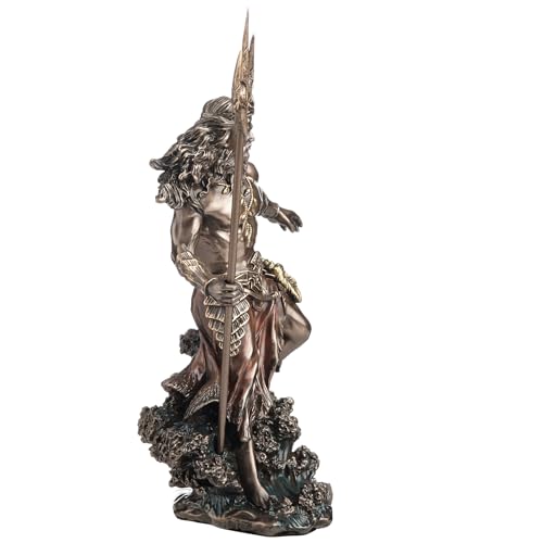 Estatua de Poseidón de bronce fundido 7.5 in miniatura 7