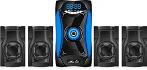 Multimedia Home Theatre System with Bluetooth USB Fm Sd Along with Full Function Remote 1 Year Warrenty (Black Colour 4.1 Channel) Easy Connect Bass-Treble Setting Led Light