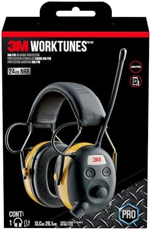 3M WorkTunes AM/FM, NR Rating (NRR) 24 dB, With Integrated Microphone & High Fidelity Speakers