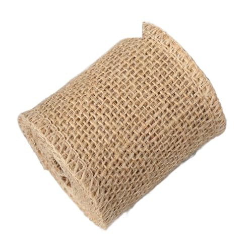 Telas Para Costura Rollo de tela de arpillera Natural de 1/2/5/10M, cinta de yute for envolver proyectos artesanales, decoración del hogar de boda, 2,5/3/4/5/6/8/10/15cm de ancho(Width 60mm,5Meters)