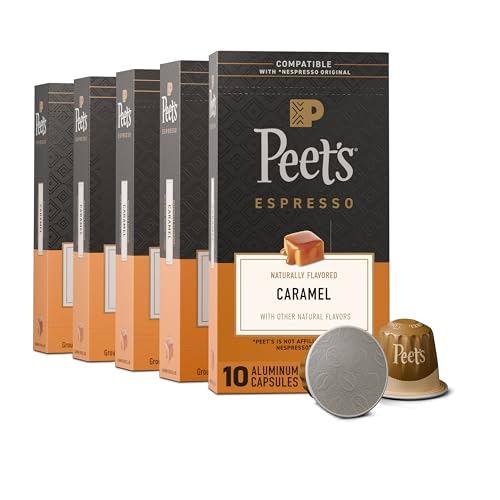 Peet's Coffee Espresso Capsules, Medium Roast, Caramel, 50 Count - image 1