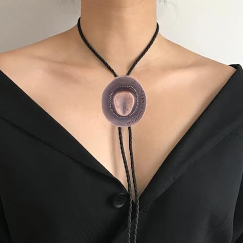 Image of HUABOLA CALYN Native American Bolo tie Rodeo Cowboy Leather Necktie Western Bolo ties for Men Women Necktie for Concert Fans