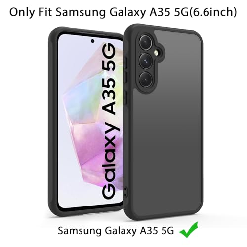 Image of Tobfit Silicone Phone Case for Samsung Galaxy A35, Durable Shockproof Phone Cover for Samsung Galaxy A35(Clear-Black)