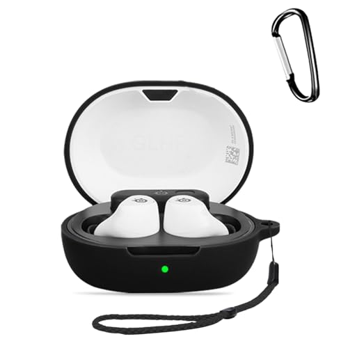 For SteelSeries Arctis GameBuds �C���z�� �p �P�[�X �V���R���ی�P�[�X�yHUKWIMO�z�J���r�i�t��+�X�g���b�v ��LED���C�g ���C�����X�[�d�Ή� �S�ʕی� �ϏՌ��� �h�� �h�o �y�� �L�Y�h�~ �����h�~�ی� [�u���b