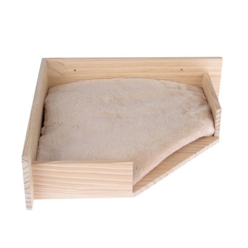 Modern Living - Wandliegebett Serra | Katzenbett zur Wandmontage in Ecken | mit weichem & maschinenwaschbarem Liegekissen | 44x44x12 cm