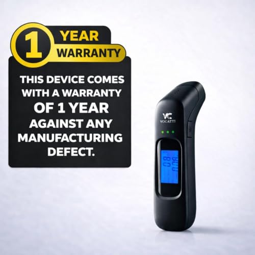 Image of Digital Alcohol Tester | Portable Non-Contact Breath Analyzer with Advance Sensor Technology | LCD Display, Rechargeable | for Personal Safety and Drive Checks | 1 Year Warranty