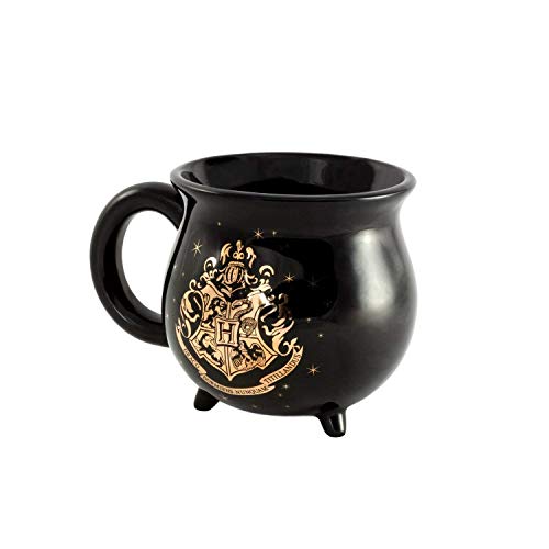 Harry Potter Cauldron Mug–Ideal Drinkware for Muggles, Coffee, Tea, Hot Chocolate, Soup – A Magic Novelty Gift for Slytherin and Gryffindor Potterheads – Black w/Dazzling Gold Hogwarts Quote, 22 fl oz