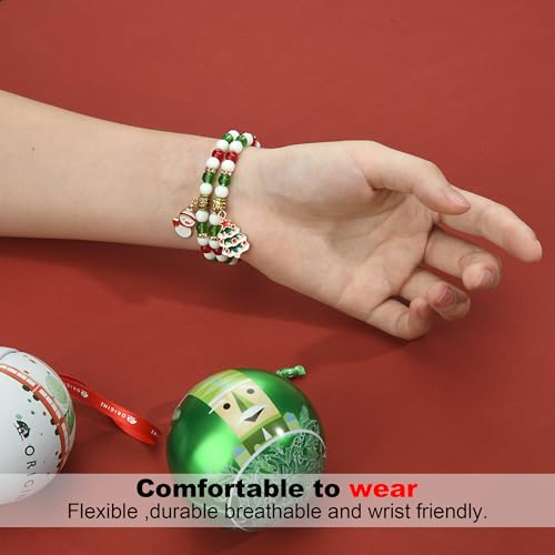 Image of Wongeto Compatible with Fitbit Luxe Bands,Fashion Handmade Elastic Stretch Pearl Bracelet Women Replacement Strap for Fitbit Luxe accssorises