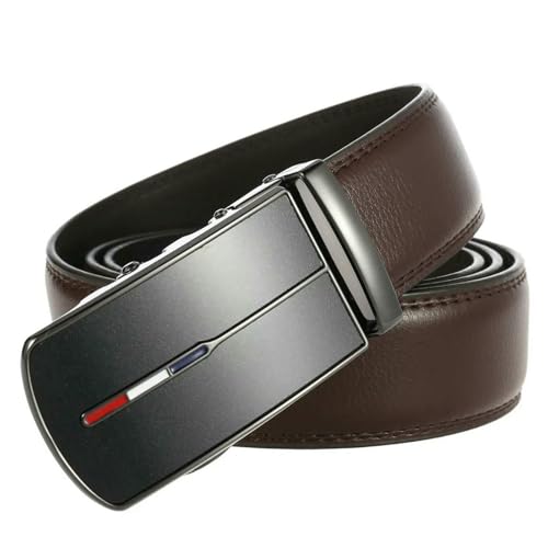 Men's Business Leather Belt Metal Automatic Buckle Belt Formal Luxury Belt-Black-120Cm4