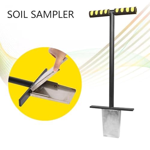 Bodenprobe aus Edelstahl, 68 cm, mit Fußpedal, T-förmiges Design für Rasen, Golfplatz, Gartenarbeit, Landwirtschaft, Wurzeltiefenanalyse und Feuchtigkeitstests