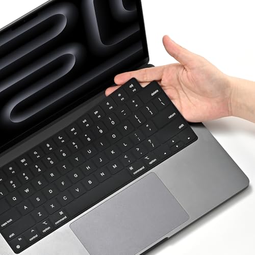 Image of EooCoo Keyboard Cover Skin for MacBook Neo, Pro 14 /16, Air 13 /15, Black