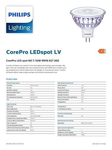 PHILIPS 81471000 GU53 LED Bulb 7W 621lm LED Light Bulbs, 50W Halogen Bulb Replacement, Very Warm White 2700K, 36° Beam Angle, 15000hr lamp Life, Pack of 10. - Image 5