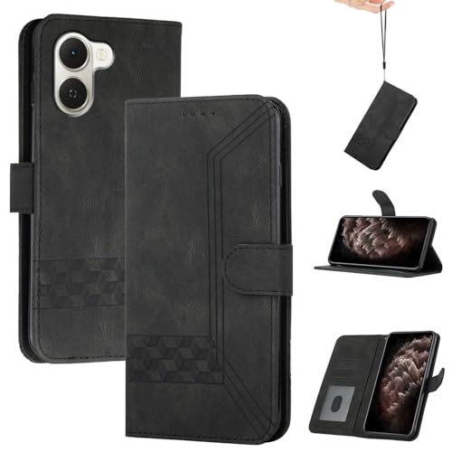 �X�}�z�P�[�X �Ή��@�� for Tecno Spark Go 3 / Pop 20 �X�}�z�P�[�X �E�H���b�g �J�[�h�X���b�g �t���b�v�X�^���h �}�O�l�b�g���� Black