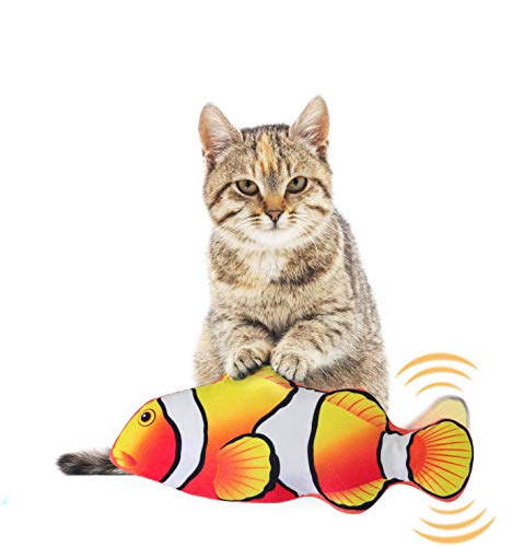 EKKONG Juguete Hierba Gatera,Juguete Interactivo, Simulaci�n de Peces de Peluche Juguetes, Catnip Fish Toys, Juguete Electrico Autom�tico para Gatos Gatito (Type E)