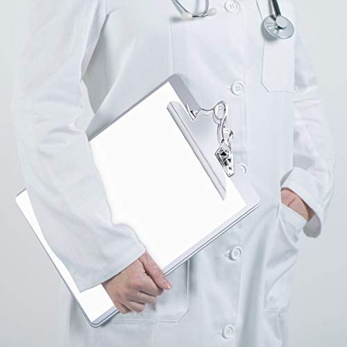 Metal Clipboard Recycled Aluminum Document Holder Hangable High Capacity Clip Hold Up 120 Letter Size File Paper Sheet, Steel Stainless Premium for Office Business School Jobsite Laboratory Medical