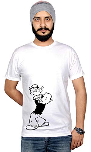 WorkshopPOPOYE Men's T Shirts Cartoon Funny Trending Tshirt Cotton Graphic Tee Shirt Round Neck Tshirts Cool Shirt