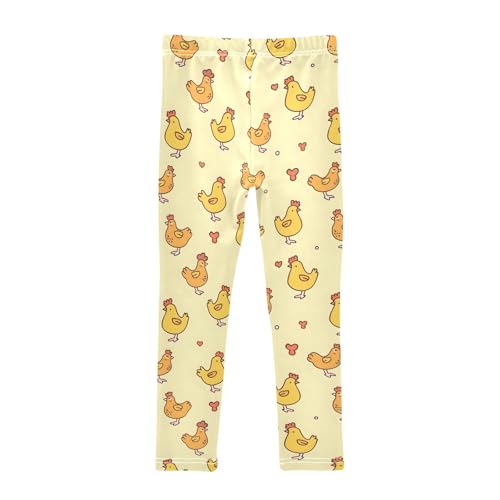 Cute Chicken Yellow 1 Girls Leggings Athletic Pants Tights Stretch Bottom2