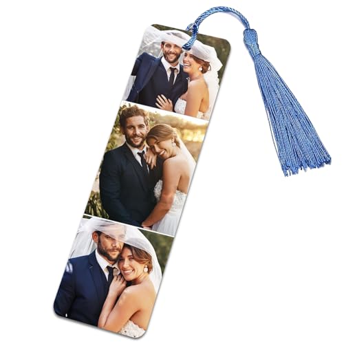 Fowgin Custom Bookmark Personalized Double-Sided Bookmark with Text & Photo Customizd Book Mark Gift for Book Lovers Women Men Birthday Christmas Anniversary Present