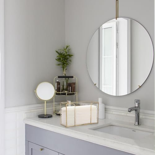 TOLIDA Rectangular Glass Paper Towel Holder - Gold Glass Folded Paper Towel Dispenser for Tabletop Dinner, Hand Towels Holder, Multi-Functional Storage Holder for Cosmetics and Coffee Jars - Image 5