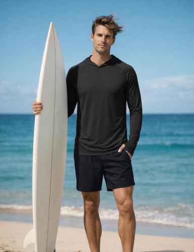 Image of KEFITEVD Men's Sun Hoodie Long Sleeve Fishing UPF 50+ SPF Quick Dry Shirts