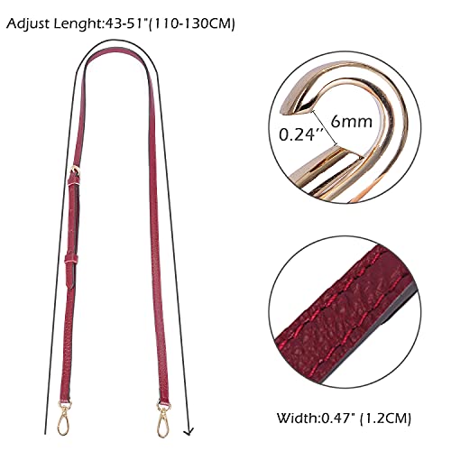 Image of LIVE UP Full Grain Purse Strap Genuine Leather Replacement for Cross Body Bag Handbags