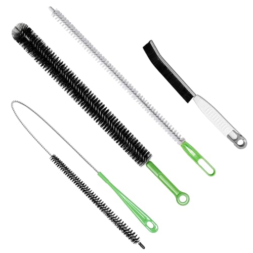4pcs Flexible Cleaning Brush Set for Dryer Vents Fridge Coils HVAC Systems & Tight Spaces Multi-Use Lint and Dust Remover with Crevice Brush and Detailing Tools
