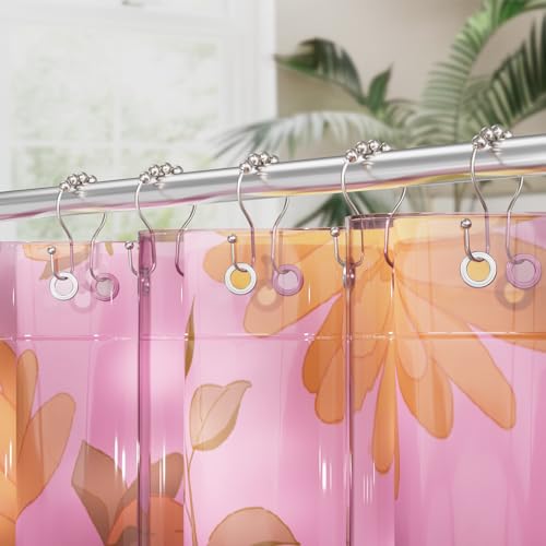 image for AmazerBath Shower Curtain Hooks, Shower Curtain Rings, Metal Nickel Sh