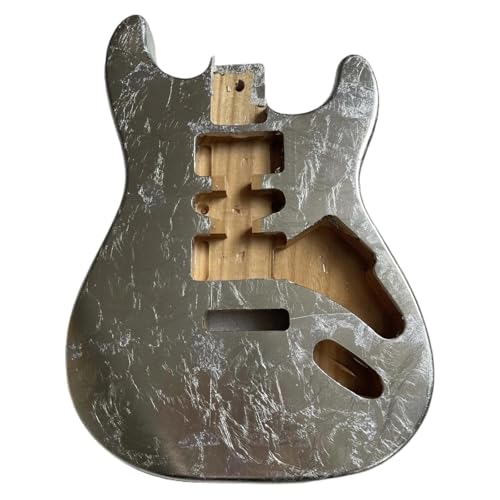 Unfinished Guitar Body Paulownia Silver With Transparent Paint For St Electric Guitar HSH Pickup Hole