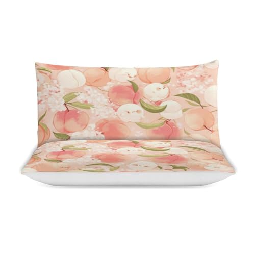 Juego de ropa de cama con diseño de frutas microfibra suave rosa 5