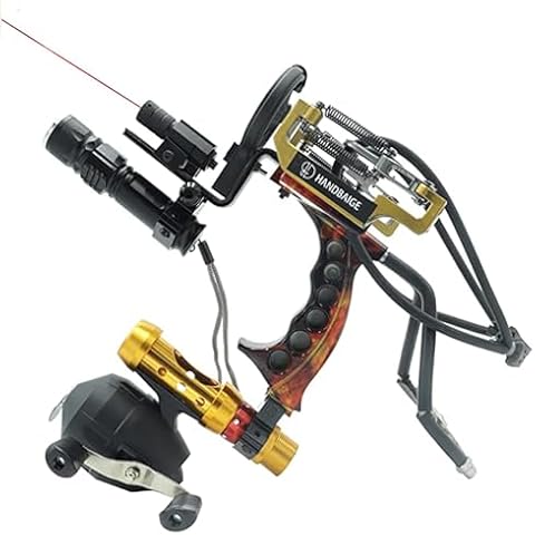 HANDBAIGE Hunting Slingshot Kit - High Power Sling Shot for Adults, Bowfishing & Fishing Arrows - Tactical Telescopic Slingshot Set with Fishing Reel - Professional Hunting Gear Cover