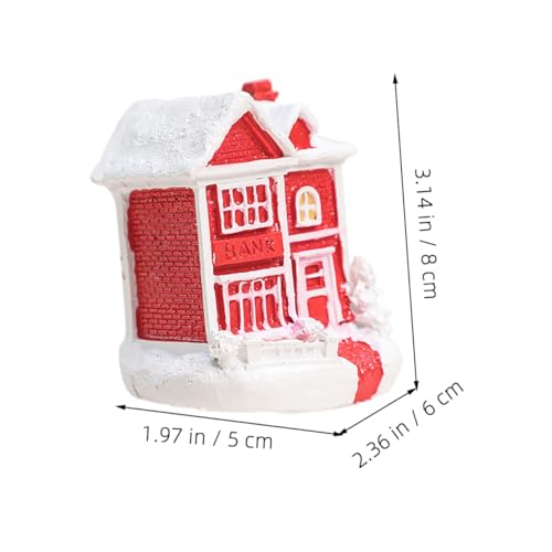 Toddmomy Christmas Village Statue Xmas House Resin Ornament Mini Christmas Scene European Design Home Decor