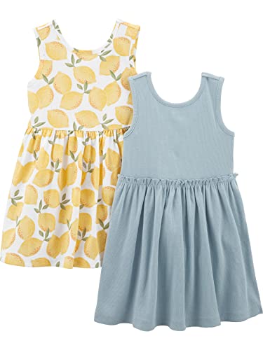 simple joys by carter39s girls39 short-sleeve and sleeveless dress sets pack of 2