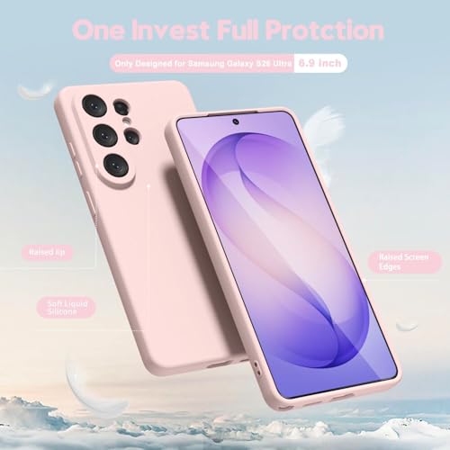 Image of DIZORO Microfiber Candy Case Compatible with Samsung S26 Ultra 5g Smooth Touch Cushion Liquid Soft Silicone Gel Rubber Phone Cases Non-Slip Full Body Protective Shockproof Back Cover (Sand)