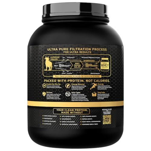 Image of Bigmuscles Nutrition Gold Whey Isolate (2kg, Rich Chocolate) | 27g Whey Protein Isolate 90% | 7 Natural Ingredients Only | 0 Added Sugar | Clean Label Project Purity Award USA