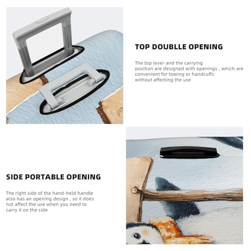 Cute Penguin Watercolor Elastic Travel Luggage Covers Dustproof Scratch-Resistant Suitcase Protector Fit 22-24 Inch3